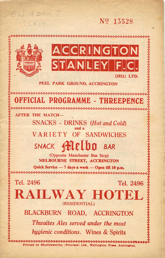 <b>Wednesday, February 18, 1959</b><br />vs. Accrington Stanley (Away)